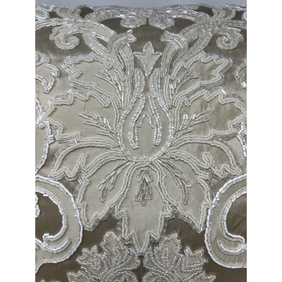 Glass Beaded Pillow By Elizabeth Phillips Handmade Rare New With Tags 22x22 - Picture 2 of 10